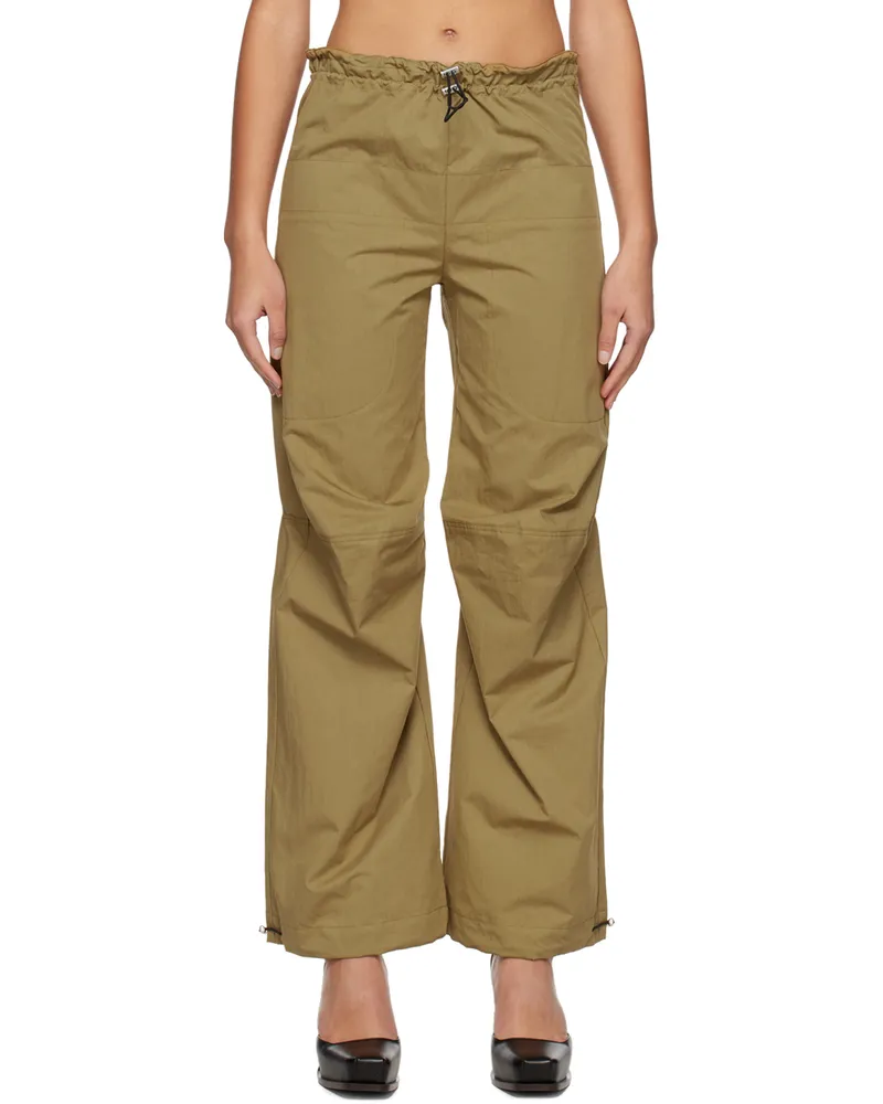 YUZEFI Khaki Drawstring Lounge Pants Khaki