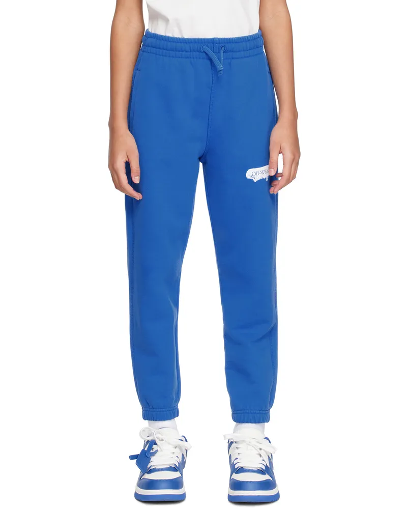 OFF-WHITE Kids Blue Paint Graphic Sweatpants Nautical