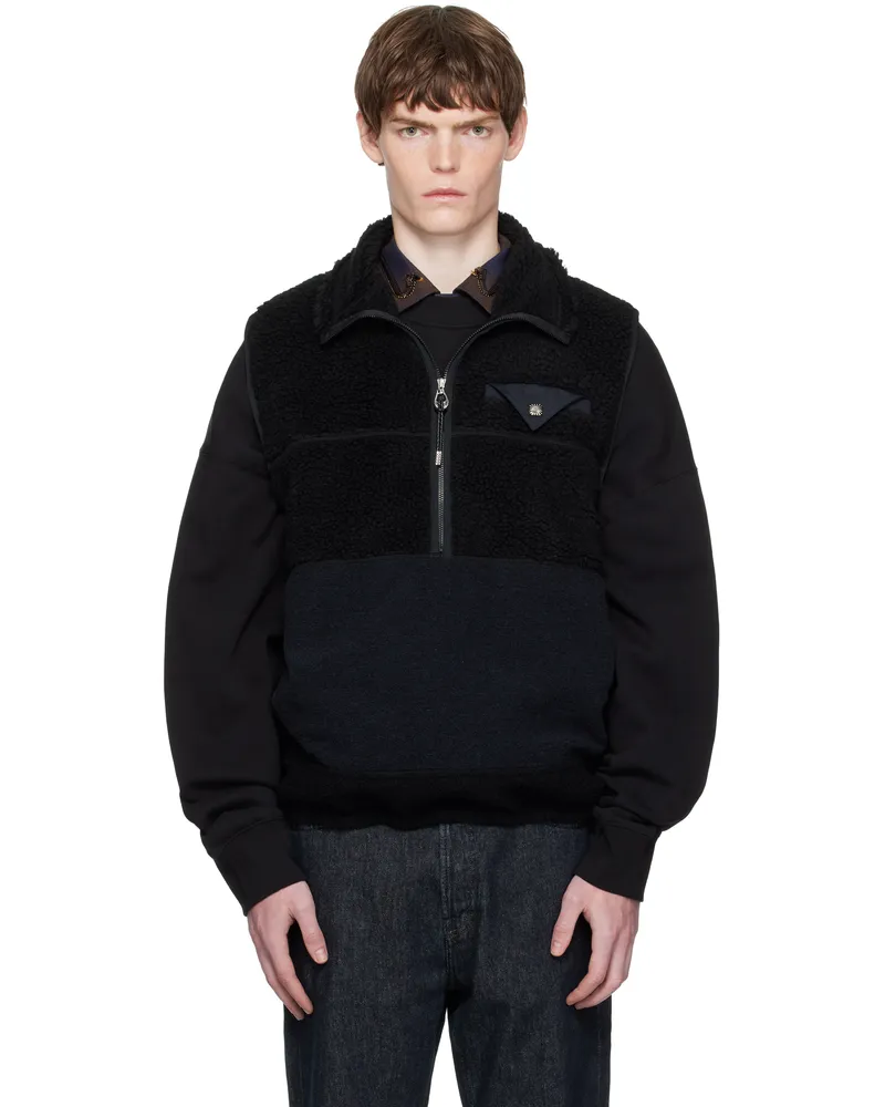 Toga Black Wool Jersey Vest Black