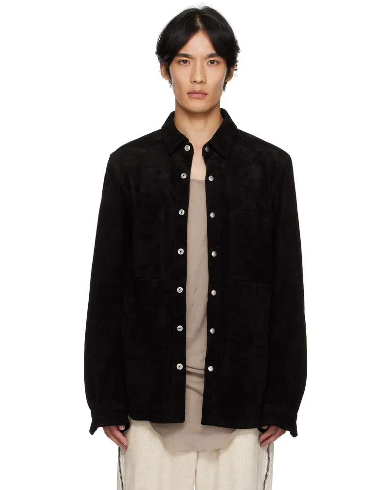 Rick Owens Black Concordians Outershirt Suede Jacket 09