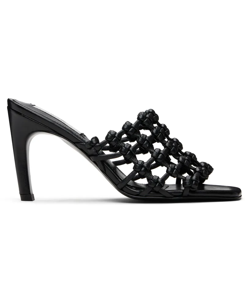 Totême Black Braided-Leather Bandeau Mules Black