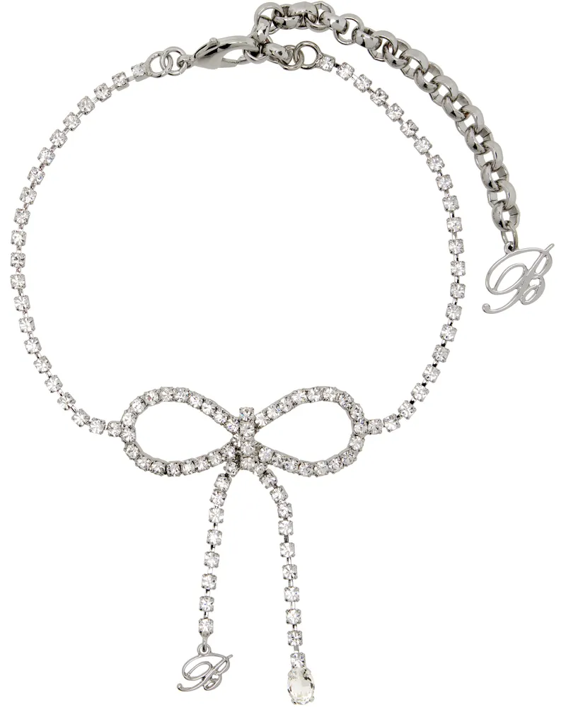 Blumarine Silver Bow Choker N0999