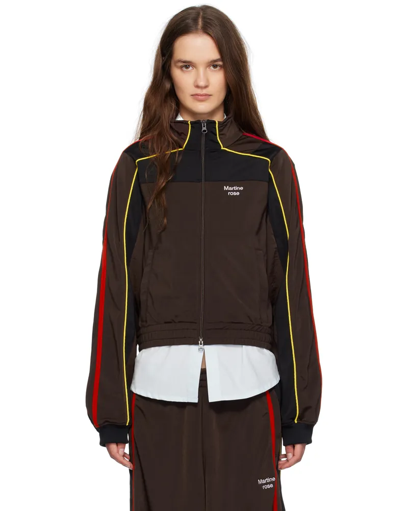 Martine Rose Brown Shrunken Track Jacket Brown