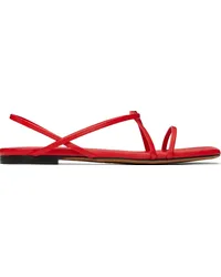 Proenza Schouler Red Square Flat Strappy Sandals Red