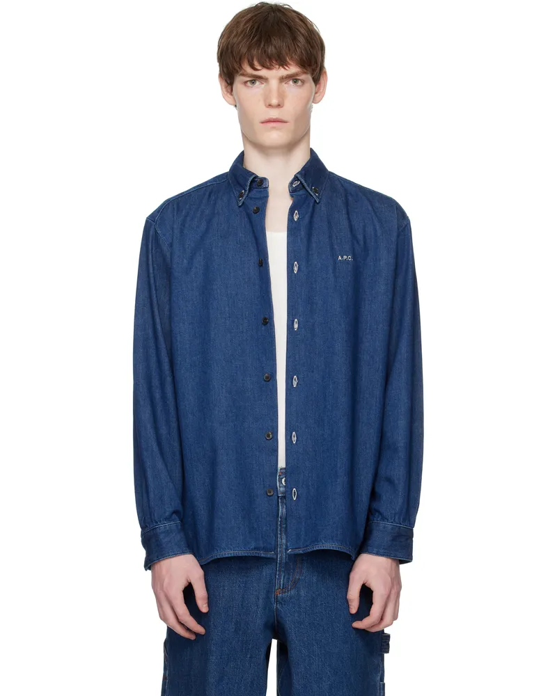 A.P.C. Blue Mathias Denim Shirt Iai
