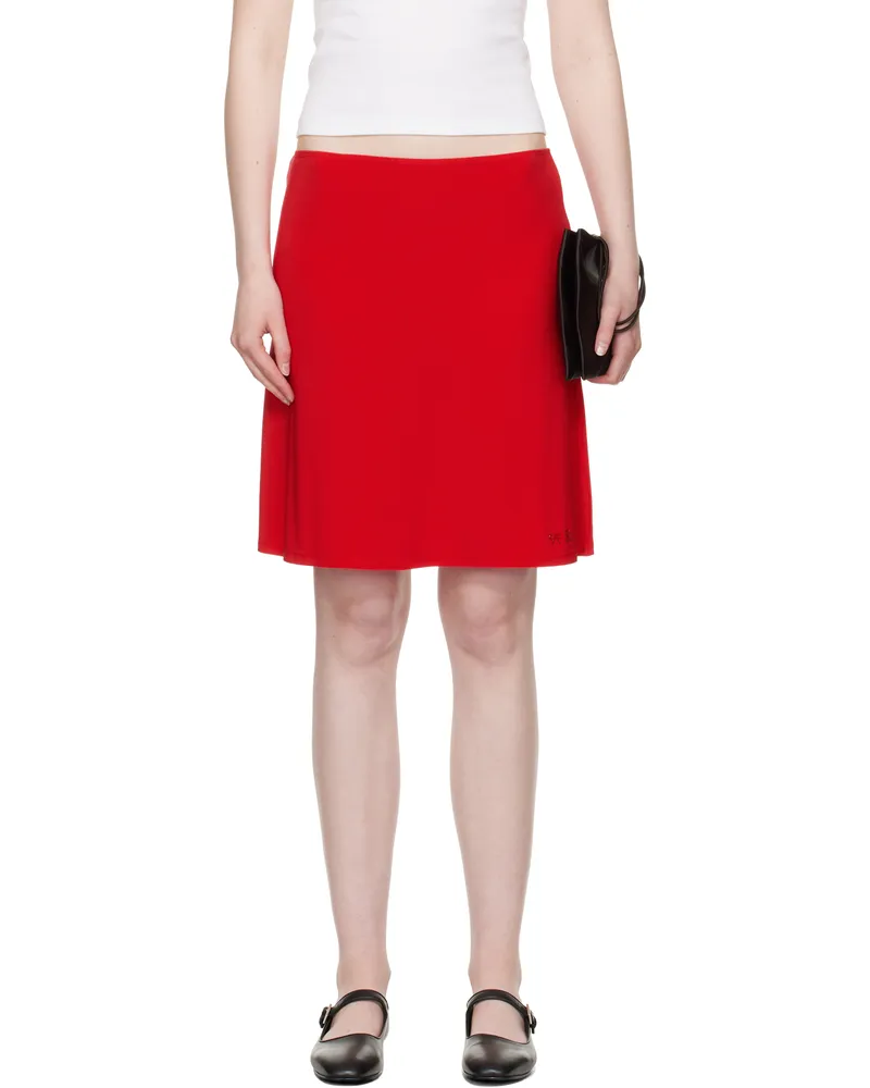 Sandy Liang Red Lyon Midi Skirt Red