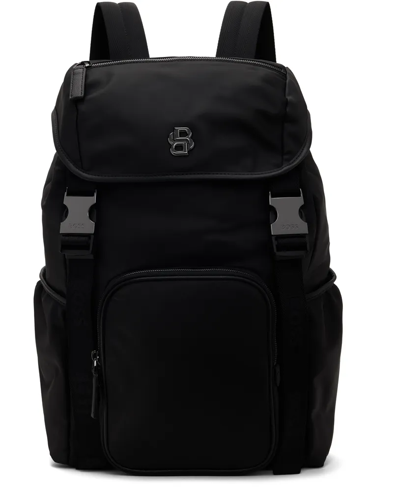 HUGO BOSS Black Double B Monogram Backpack 001-black