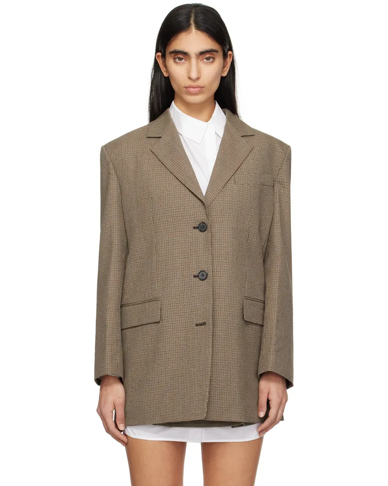 JUUN.J Brown Wool Blazer Beige