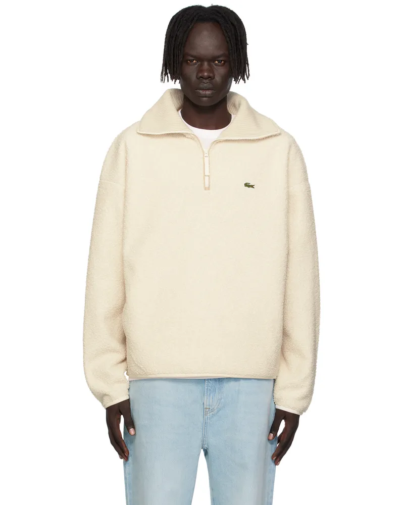 Lacoste Off-White High Zipped Neck Sweatshirt Lapland