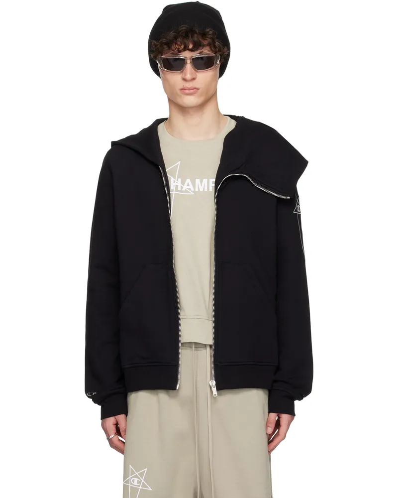 Rick Owens Black Champion Edition Mountain Hoodie 09