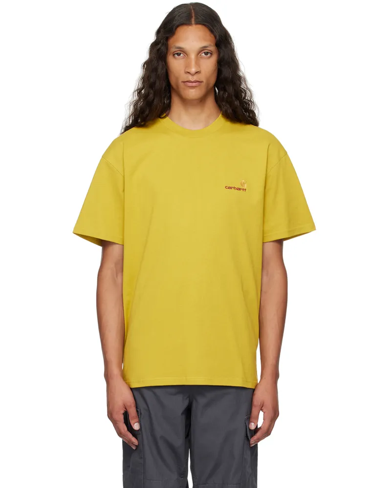 Carhartt WIP Yellow American Script T-Shirt Xx