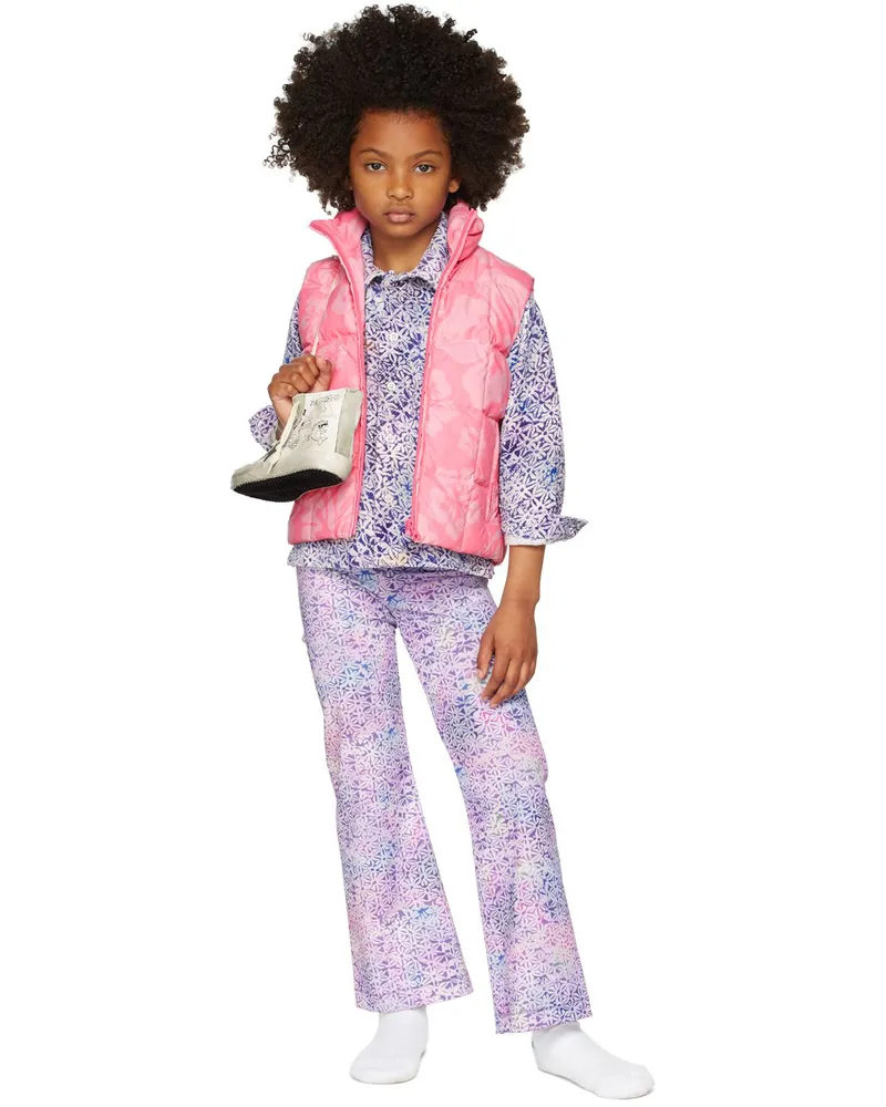 ERL Kids Pink Down Hibiscus Vest Pink