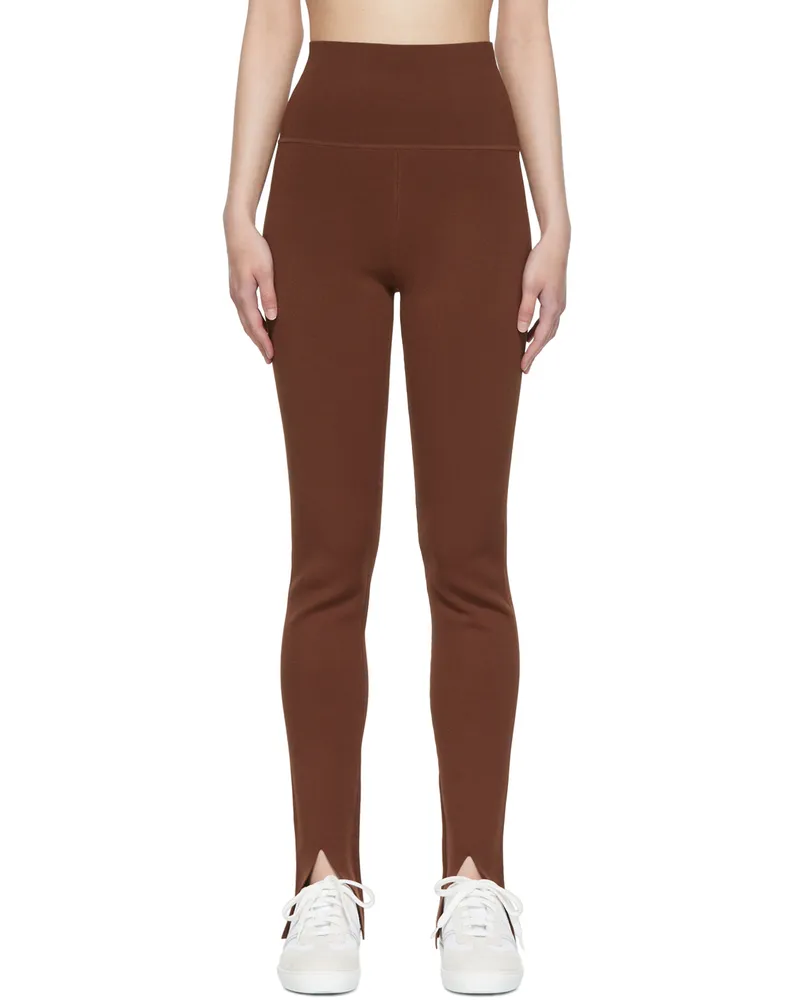 Victoria Beckham Brown Body Split Front Leggings 618