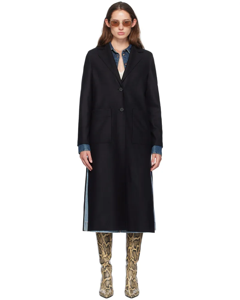 Harris Wharf London Black Long Boxy Coat 199