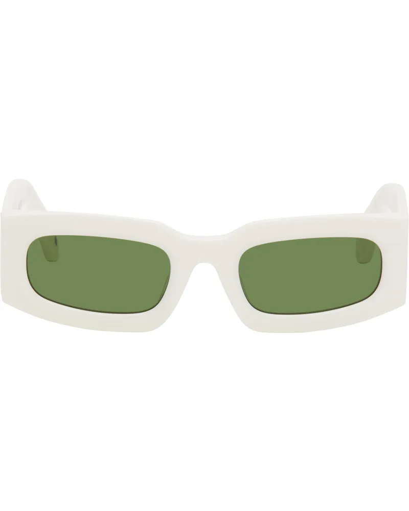 OFF-WHITE White & Green Cary Sunglasses White