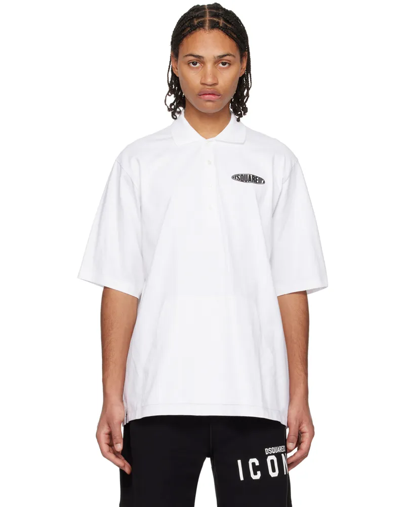 Dsquared2 White Bonded Polo 100