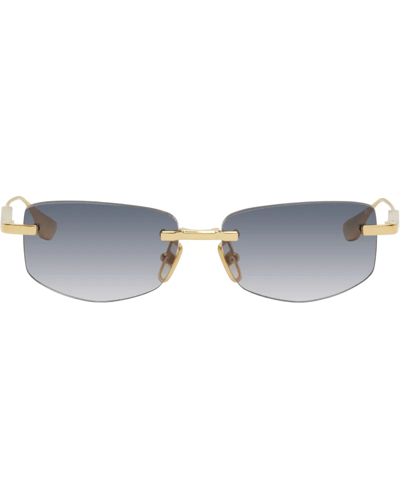 DITA Gold & Black TRYSIM.75 Sunglasses Yellow