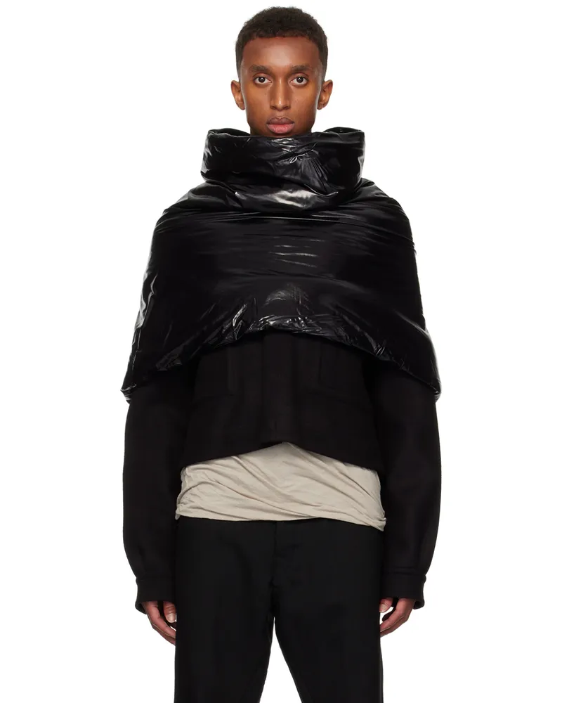 Rick Owens Black Porterville Cowl Scarf 09