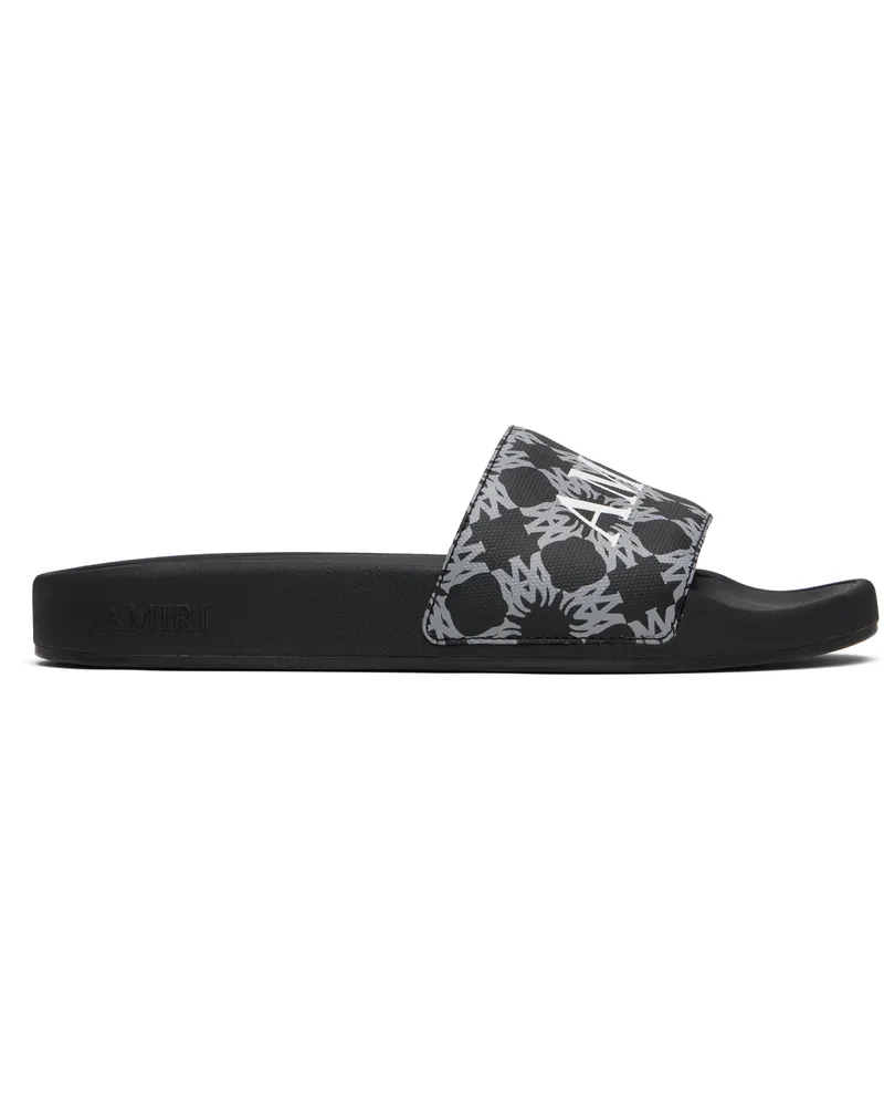 Amiri Black MA Quad Canvas Pool Slides Black