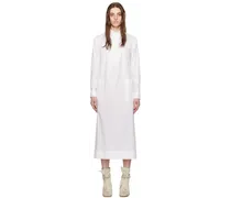 White Fastened Midi Dress