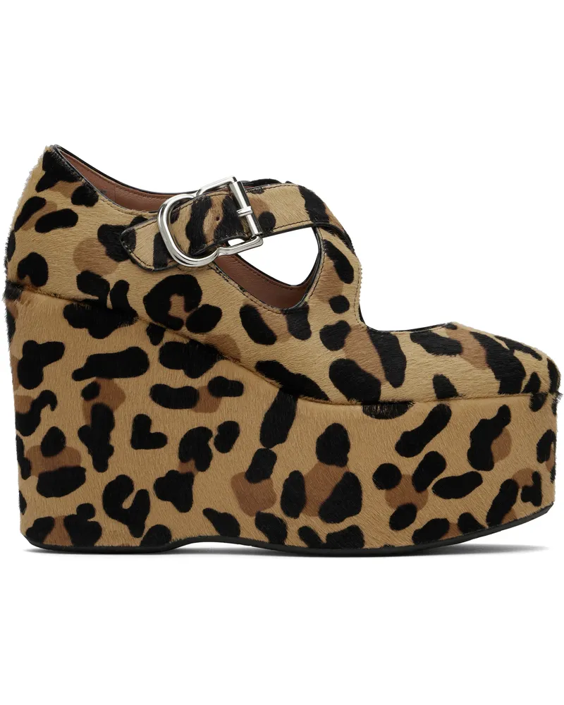 Alaïa Brown Criss Cross Wedge Heels 157