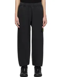 Stone Island Black Garment-Dyed Sweatpants Vblack