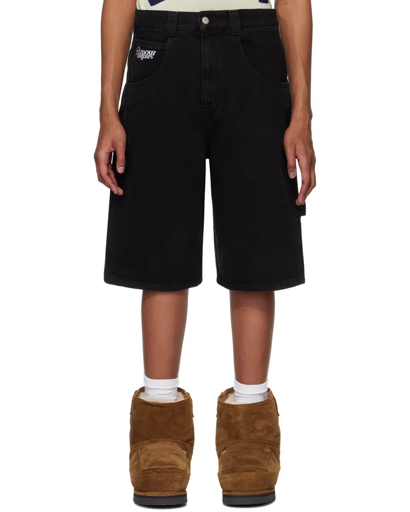 Carne Bollente Black Cupid's Cheeks Denim Shorts Black