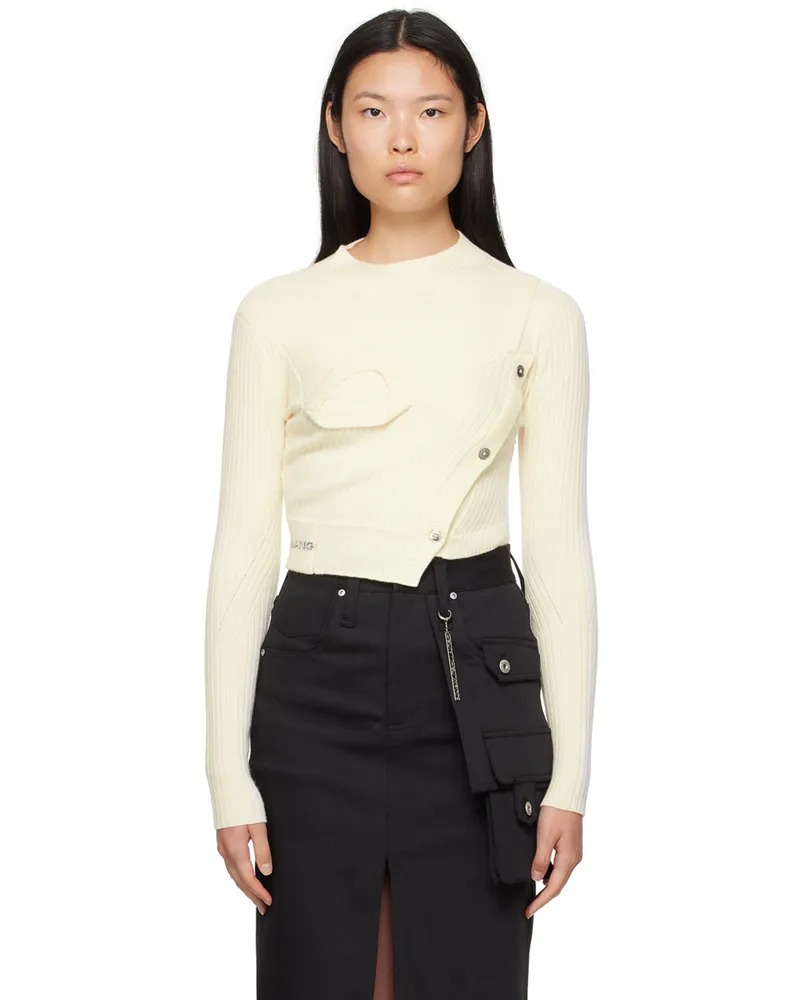 Feng Chen Wang Off-White Ribbed Sweater White