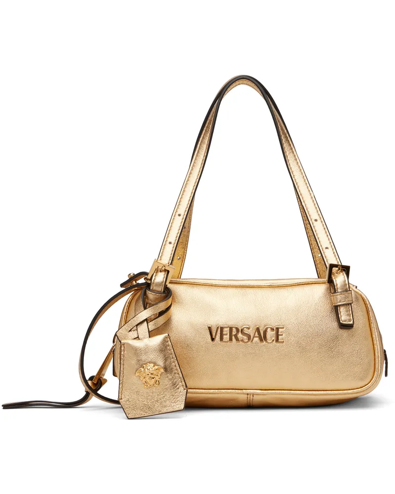 Versace Gold 'Versace' Tag Bowling Metallic Mini Bag 1x23v-mekong