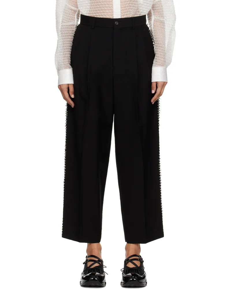 Noir Kei Ninomiya Black Safety Pin Trousers 1