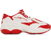 White & Red Reebok Classics Edition DMX Run 6 Modern Sneakers