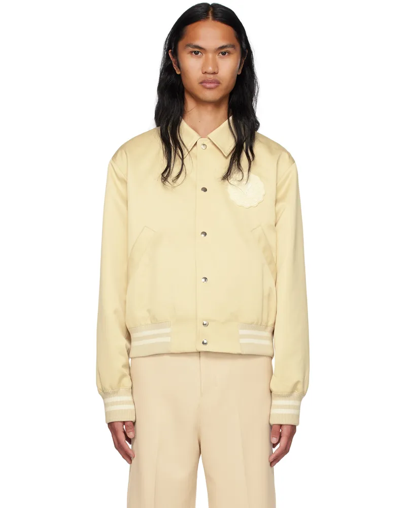 AMI Paris Yellow Teddy Bomber Jacket Vanille