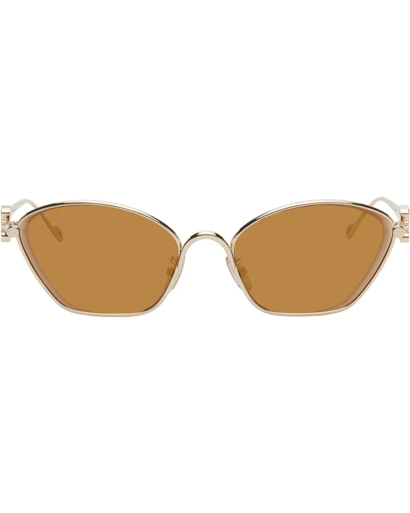 Loewe Gold Anagram Hexagonal Sunglasses Gold