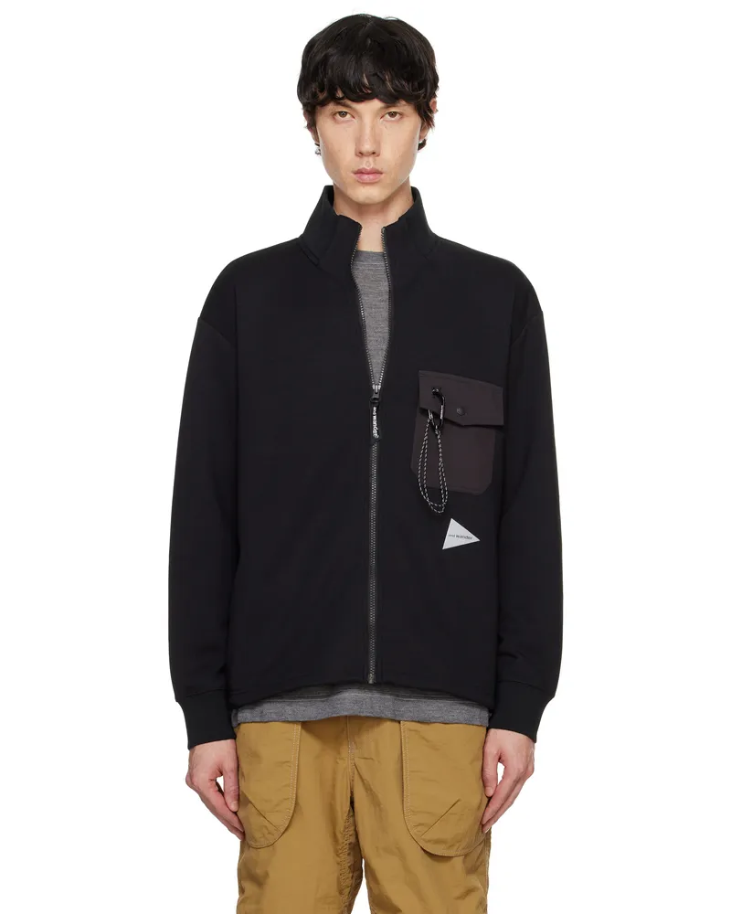 and wander Black Airly Warm Full Zip Jacket Black010