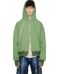 Charlie Constantinou Green Technical Hoodie Olive