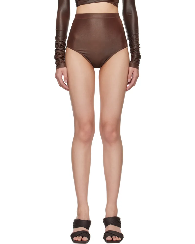Rick Owens Lilies Orange Hollywood Dirt Brief Shorts 33