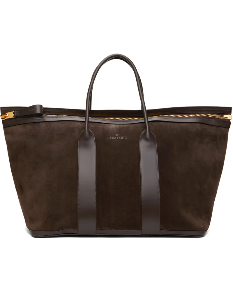 Tom Ford Brown Buckley Duffle Bag Ebony