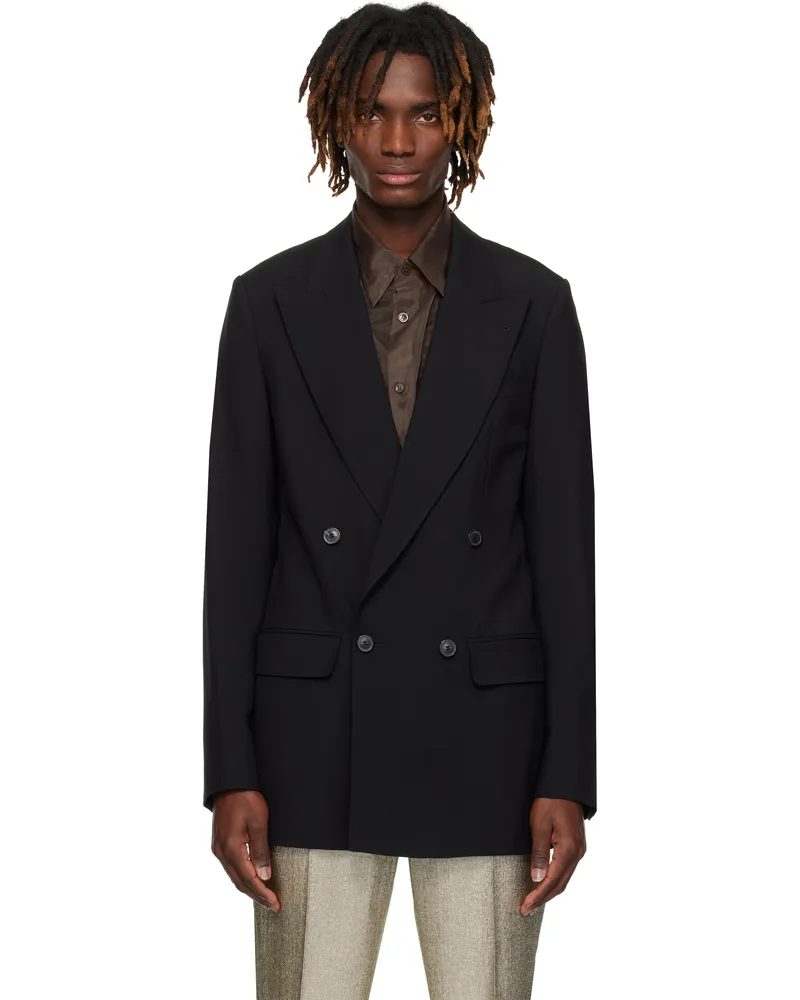 Dries van Noten Black Wool & Mohair Blazer 900
