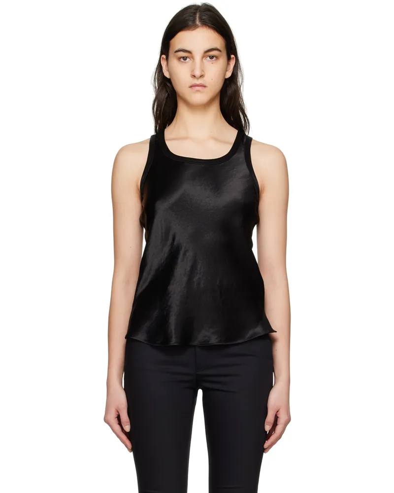 Helmut Lang Black Scoop Neck Tank Top Black