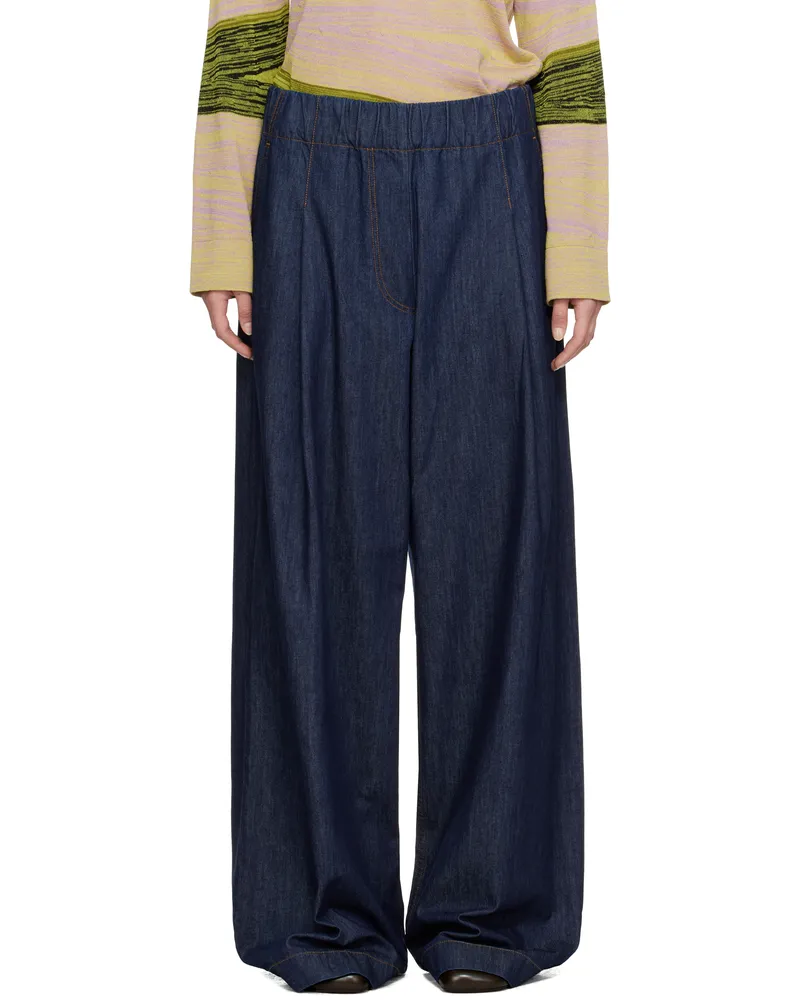 Dries van Noten Navy Drawstring Jeans 507