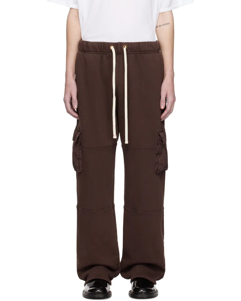 LES TIEN Brown Heavyweight Cargo Pants Washed