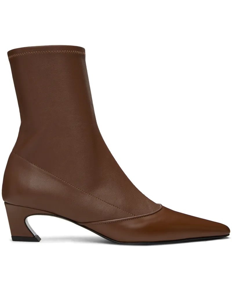 Acne Studios Brown Heeled Ankle Boots Cognac