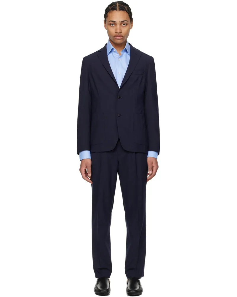 HUGO BOSS Navy Slim-Fit Suit 404-dark