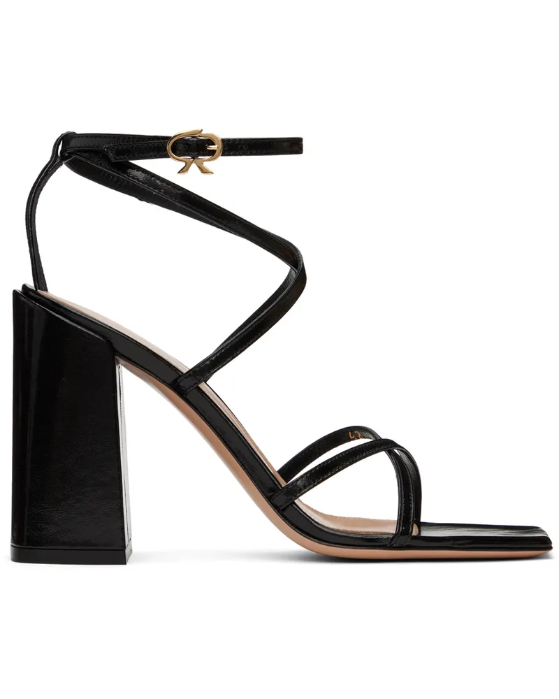 Gianvito Rossi Black Leather Heeled Sandals Black