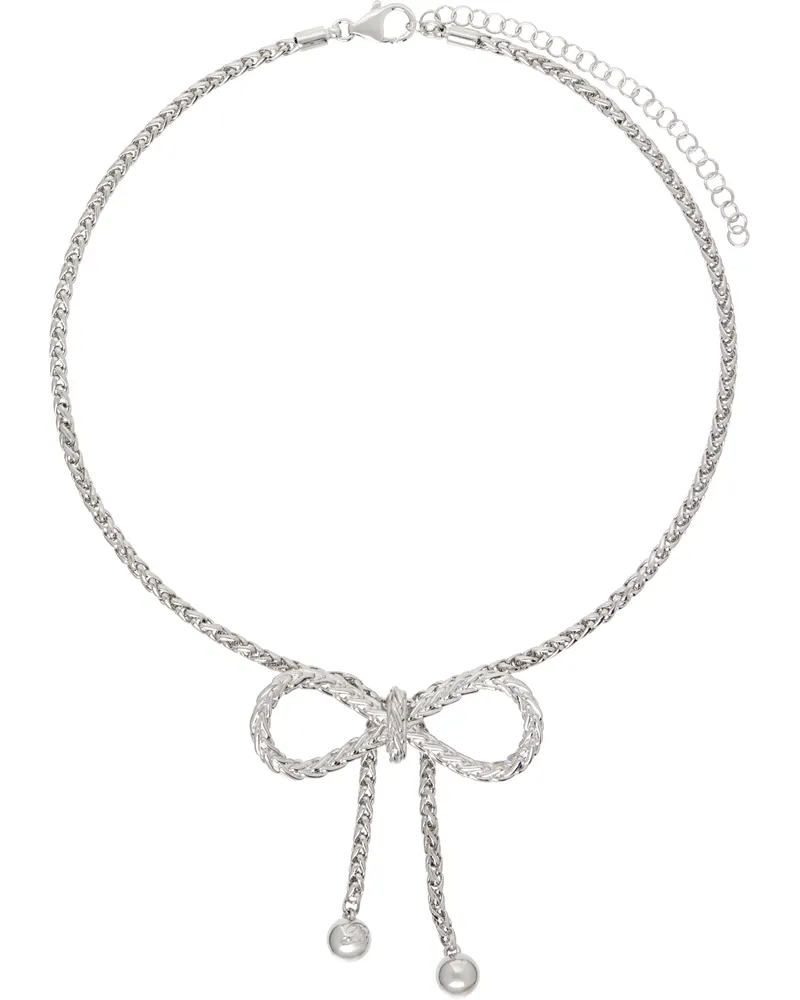 Blumarine Silver Bow Choker N0996