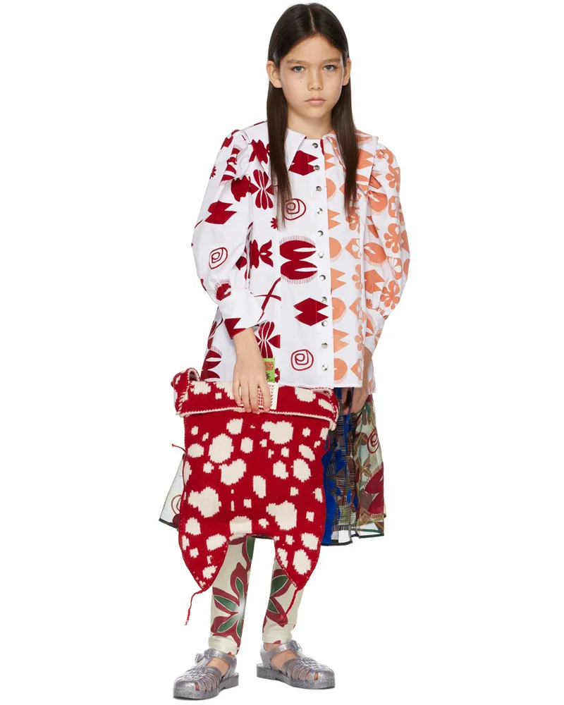 CHOPOVA LOWENA Kids Off-White Printed Star Leggings Multi