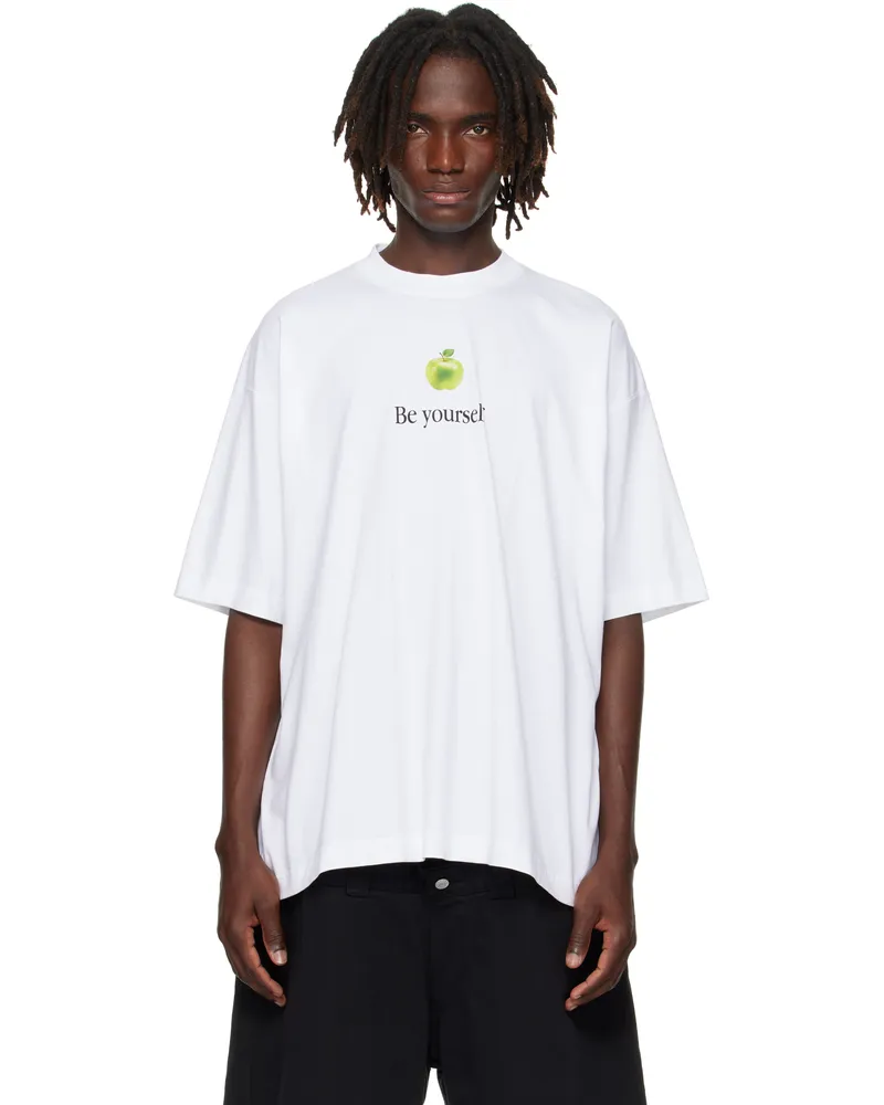 VETEMENTS White 'Be Yourself' Oversized T-shirt White