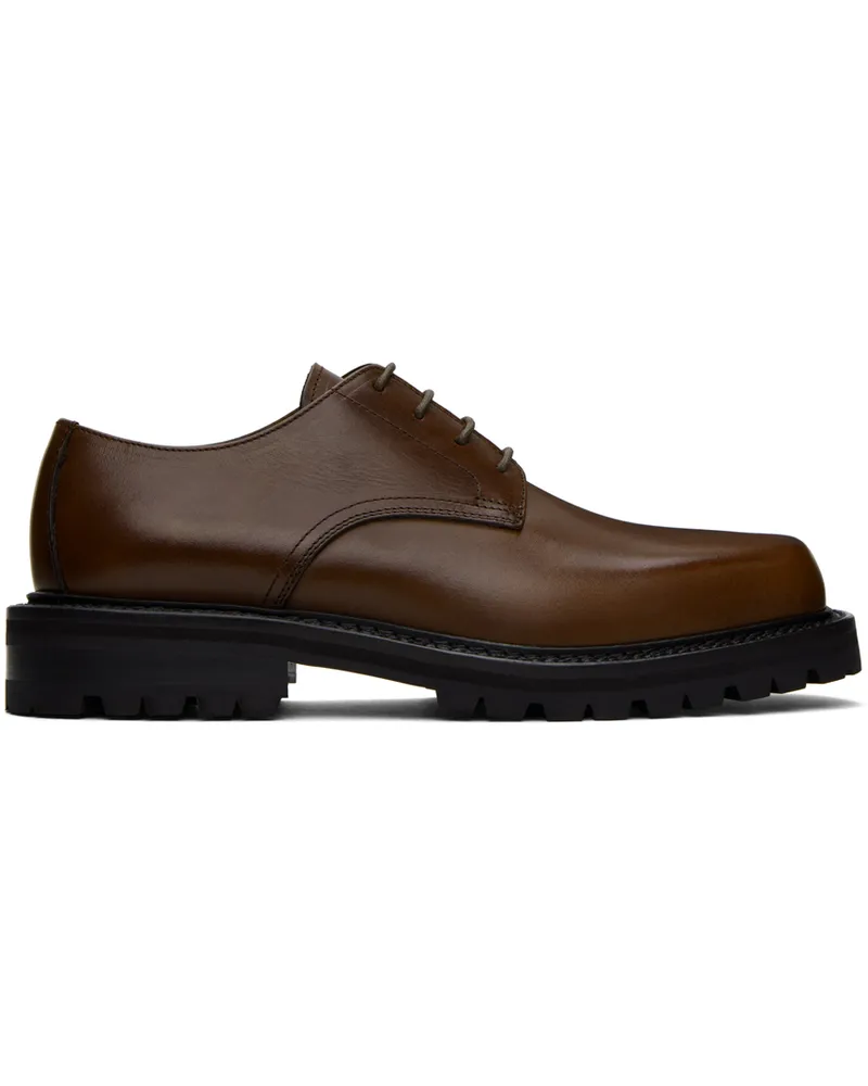 Dries van Noten Brown Leather Derbys Dark