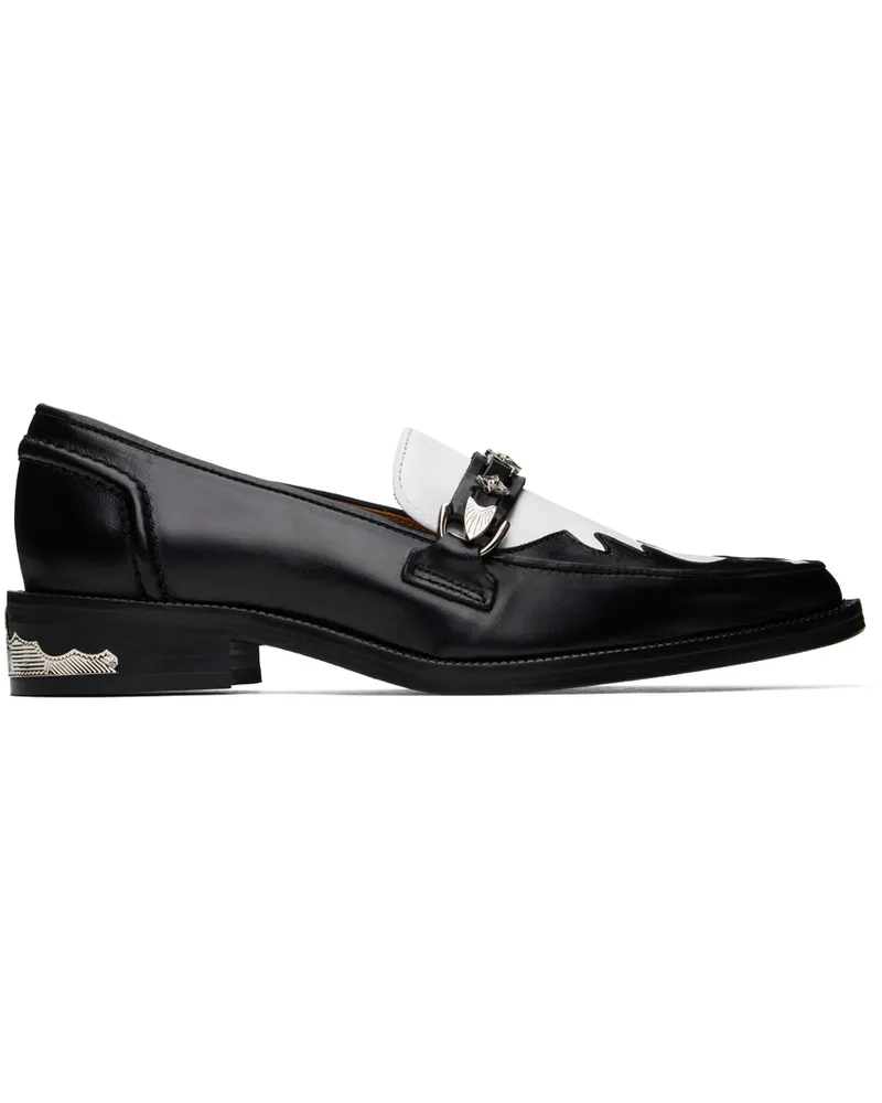 Toga Black & White Heel Detail Loafers Aj1347