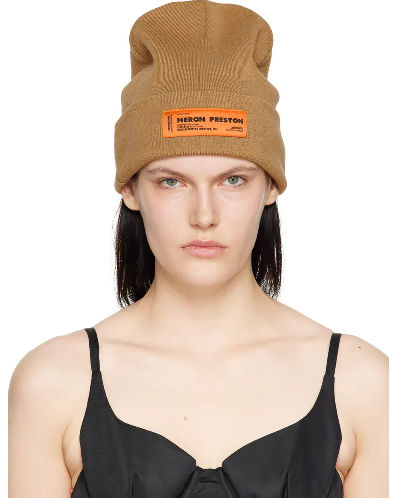 Heron Preston Brown Style Beanie Tobacco